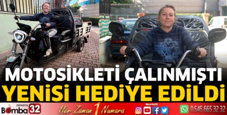 Motosikleti çalınmıştı, yenisi hediye edildi