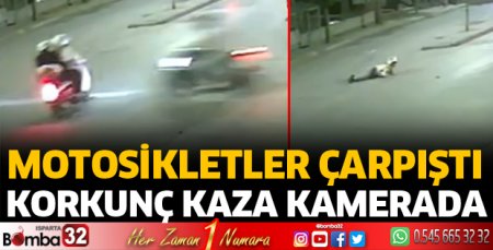 Motosikletler çarpıştı