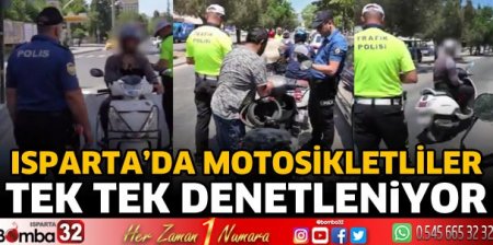 Motosikletliler tek tek denetleniyor