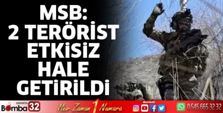 MSB: 2 terörist etkisiz hale getirildi
