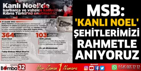 MSB: 'Kanlı Noel' şehitlerimizi rahmetle anıyoruz