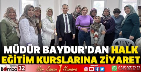 Müdür Baydur’dan halk eğitim kurslarına ziyaret