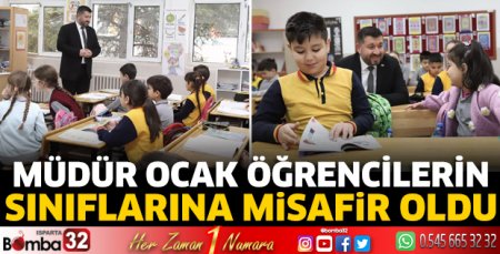 Müdür Ocak öğrencilerin sınıflarına misafir oldu