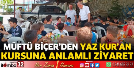 Müftü Biçer’den yaz kur’an kursuna anlamlı ziyaret