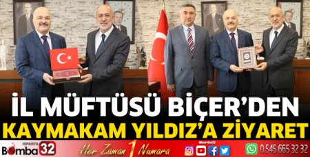 Müftü Biçer'den Kaymakam Yıldız'a ziyaret