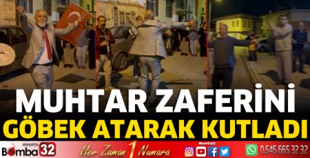 Muhtar zaferini böyle kutladı