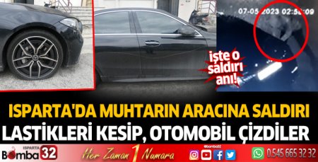 Muhtarın aracına saldırı
