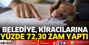 Mülkiyeti belediyeye ait olan işyerlerinin kirasına zam