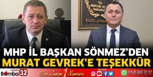 Murat Gevrek'e teşekkür