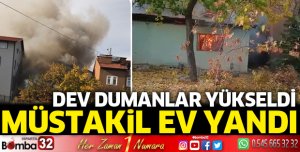 Müstakil ev alev alev yandı