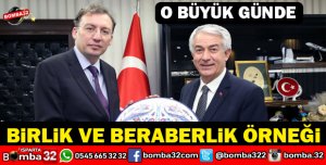 O BÜYÜK GÜNDE REKTÖR VE BAŞKANDAN BİRLİK VE BERABERLİK ÖRNEĞİ