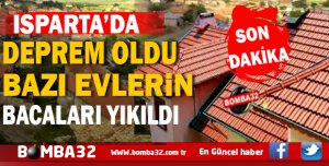 O DEPREMDE EVLERİN BACALARI YIKILDI