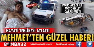 O KAZADA MOTOSİKLET SÜRÜCÜSÜ HAYATİ TEHLİKEYİ ATLATTI