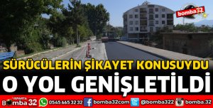 O YOL GENİŞLETİLEREK TRAFİĞE AÇILDI