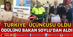 ÖDÜLÜNÜ İÇİŞLERİ BAKANI SOYLU'DAN ALDI