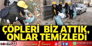Öğrenciler göl kıyısı ve sokakları temizledi
