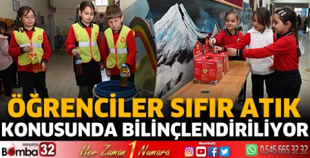 Öğrenciler sıfır atık konusunda bilinçlendiriliyor 