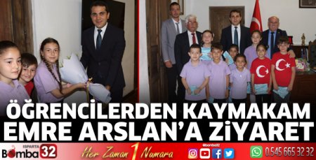 Öğrencilerden Kaymakam Arslan'a ziyaret