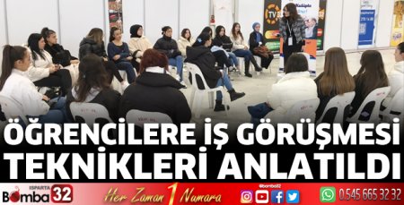 Öğrencilere İş Görüşmesi Teknikleri anlatıldı