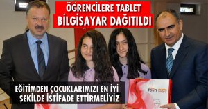 Öğrencilere Tablet Bilgisayar Dağıtıldı