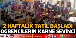 Öğrencilerin karne sevinci