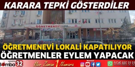Öğretmenevi lokali kapatılıyor 