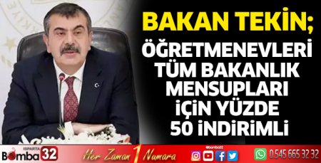 Öğretmenevleri tüm bakanlık mensupları için yüzde 50 indirimli