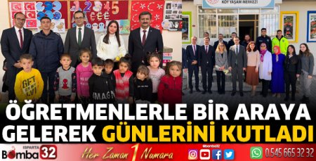 Öğretmenlerle bir araya gelerek günlerini kutladı