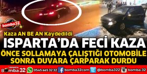 ÖNCE SOLLAMAYA ÇALIŞTIĞI OTOMOBİLİ SONRA DUVARA ÇARPTI
