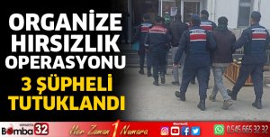 Organize hırsızlığa 3 tutuklama