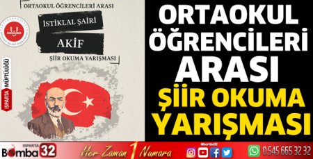 Ortaokul öğrencileri arası şiir okuma yarışması