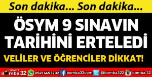 ÖSYM 9 SINAVIN TARİHİNİ ERTELEDİ