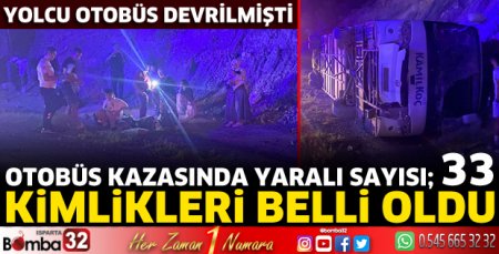 Otobüs kazasında 33 kişi yaralandı