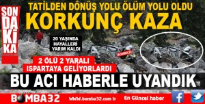 OTOMOBİL, 100 METRELİK ALANA UÇTU 2 ÖLÜ 2 YARALI 