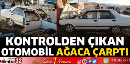 Otomobil ağaca çarptı 