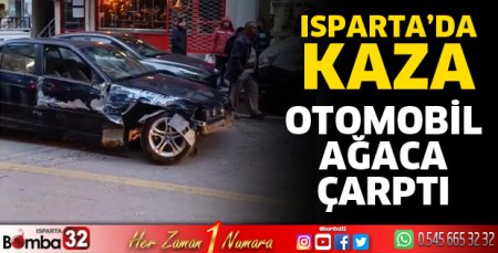 Otomobil ağaca çarptı