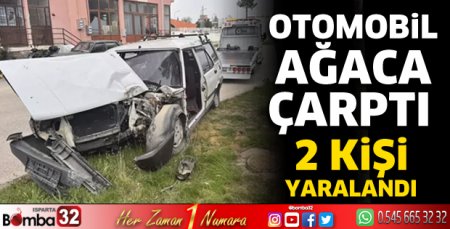 Otomobil ağaca çarptı 