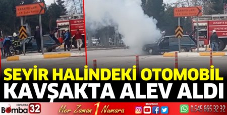 Otomobil alev aldı 