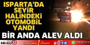 Otomobil alev aldı