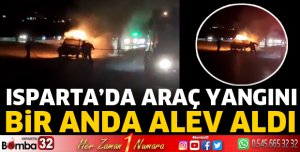 Otomobil alev aldı