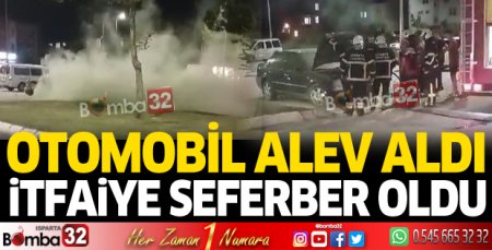Otomobil alev aldı