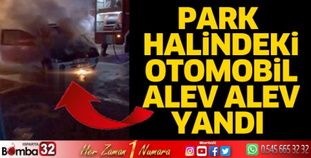 Otomobil alev alev yandı