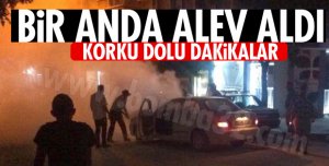 OTOMOBİL ANİDEN ALEV ALDI