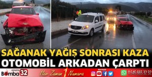 Otomobil arkadan çarptı