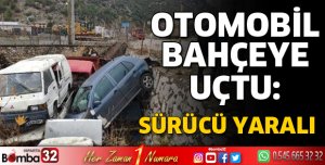Otomobil bahçeye uçtu