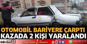 Otomobil bariyere çarptı