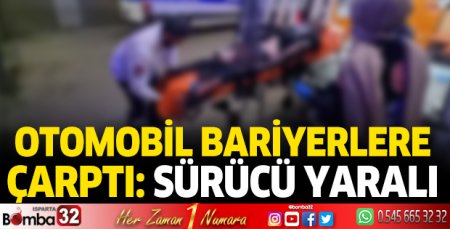 Otomobil bariyere çarptı