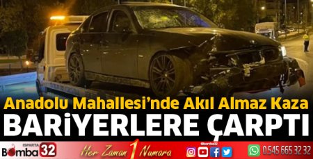 Otomobil bariyerlere çarptı