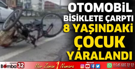 Otomobil bisiklete çarptı