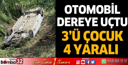 Otomobil dereye uçtu: 3’ü çocuk 4 yaralı 